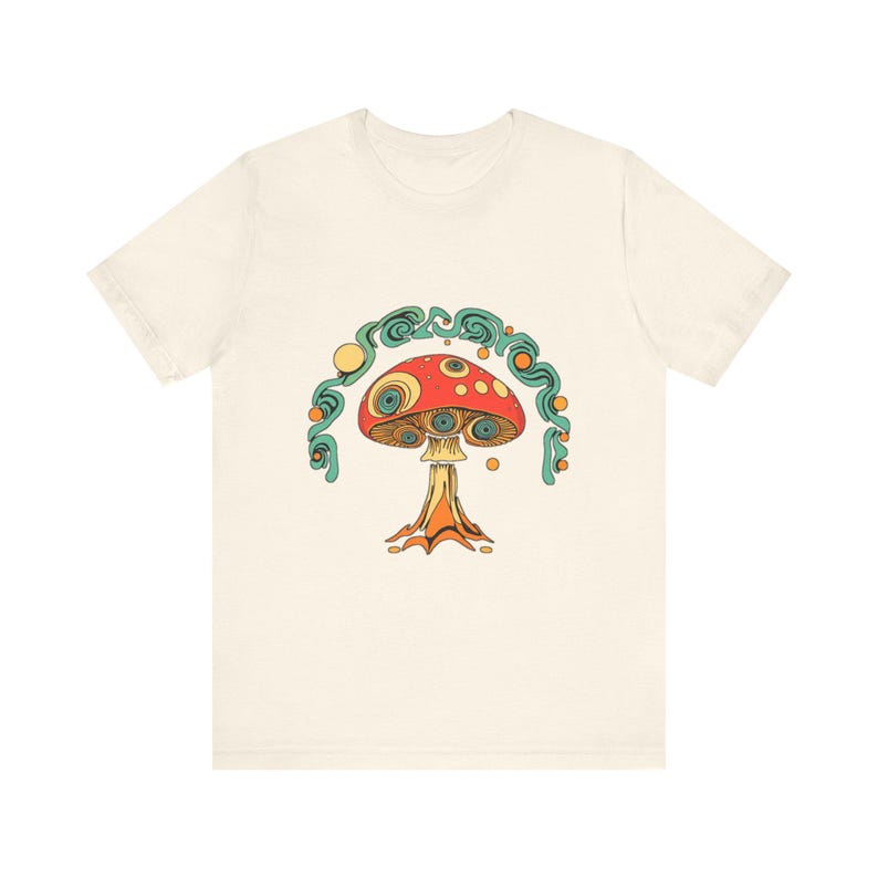 Psychedelisches 70er-Jahre-Retro-T-Shirt mit wirbelnden Pilzaugen, psychedelisches 70er-Jahre-T-Shirt, cooles Hippie-Geschenk Bild 4
