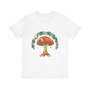Psychedelisches 70er-Jahre-Retro-T-Shirt mit wirbelnden Pilzaugen, psychedelisches 70er-Jahre-T-Shirt, cooles Hippie-Geschenk Bild 1