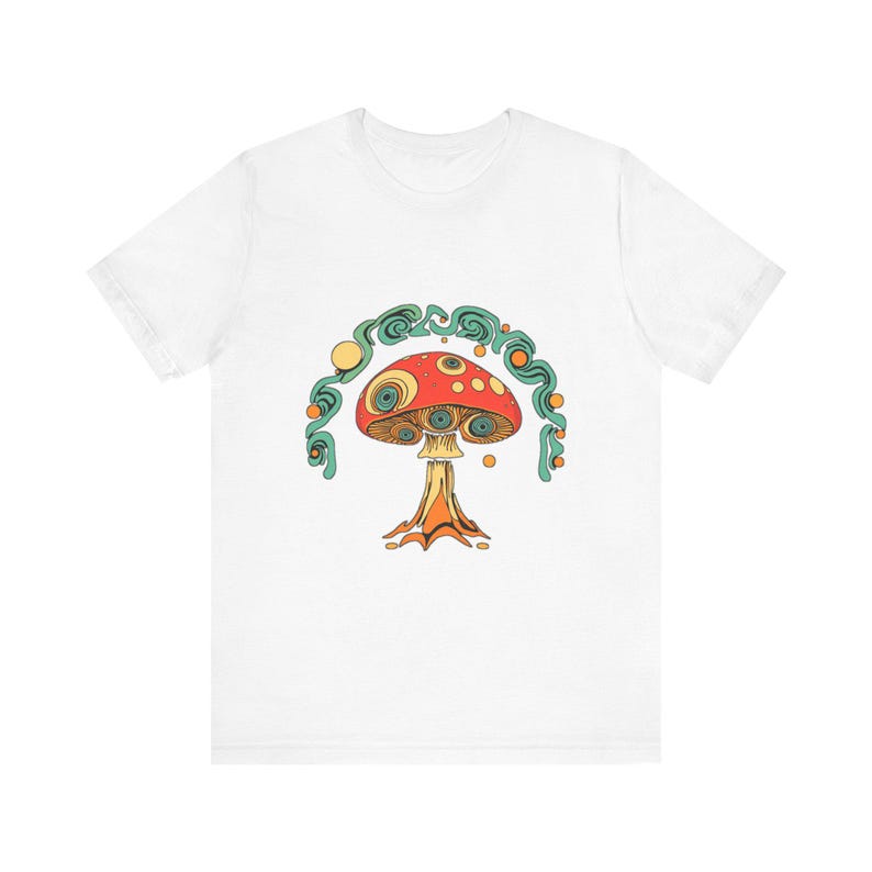 Psychedelisches 70er-Jahre-Retro-T-Shirt mit wirbelnden Pilzaugen, psychedelisches 70er-Jahre-T-Shirt, cooles Hippie-Geschenk Bild 1