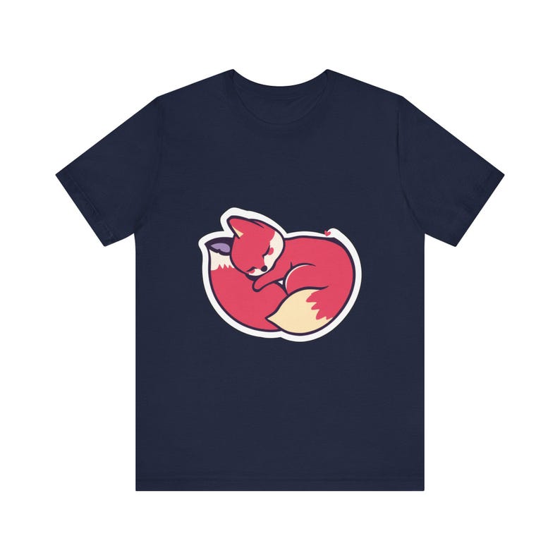 Niedliches T-Shirt mit schlafendem Fuchs im zusammengerollten Zustand, Geschenk für Tierliebhaber Bild 12