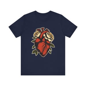 Anatomical Heart Wrapped Roses Edgy Grunge T-Shirt, Edgy Grunge Tee, Alt Streetwear Gift image 12