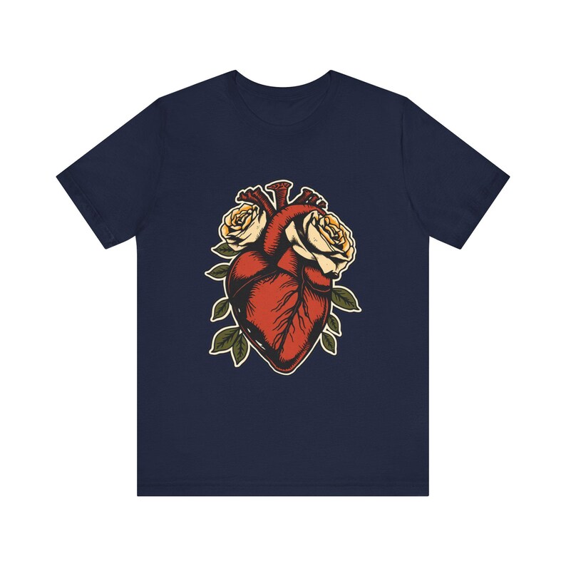 Anatomical Heart Wrapped Roses Edgy Grunge T-Shirt, Edgy Grunge Tee, Alt Streetwear Gift image 12