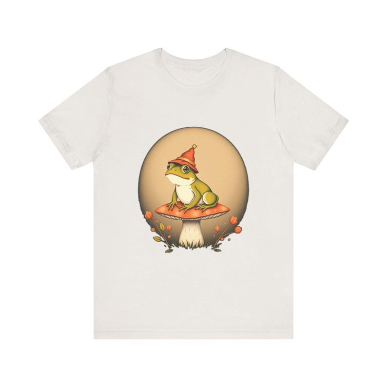 T-Shirt mit Frosch und Hut im Cottagecore-Stil, verspieltes Cottagecore-T-Shirt, Cottagecore-Geschenk Bild 6