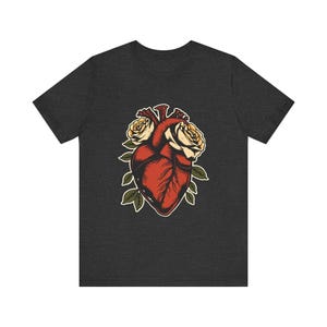 Anatomical Heart Wrapped Roses Edgy Grunge T-Shirt, Edgy Grunge Tee, Alt Streetwear Gift image 11