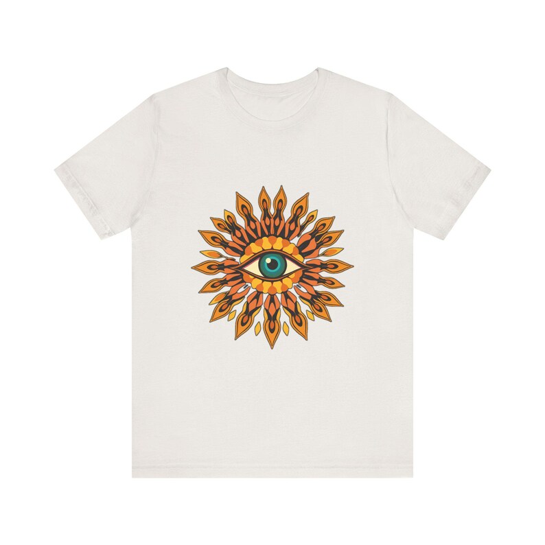 Psychedelic Eye Surrounded By Psychedelic 70s Retro T-Shirt, Psychedelic 70s Tee, Groovy Hippie Gift image 6