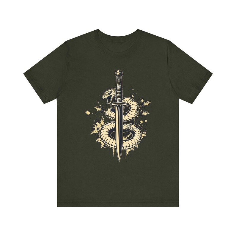 Orm lindad runt dolk Edgy Grunge T-shirt, Edgy Grunge Tee, Alt Streetwear-present bild 8