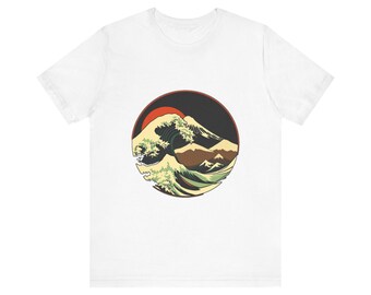 T-Shirt mit Motiv der Großen Welle (Ukiyo-e-Stil), japanisches Kunst-T-Shirt, Geschenkidee für japanische Kunst