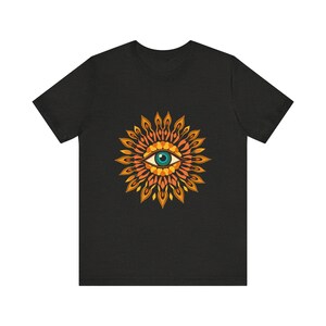 Psychedelic Eye Surrounded By Psychedelic 70s Retro T-Shirt, Psychedelic 70s Tee, Groovy Hippie Gift image 7