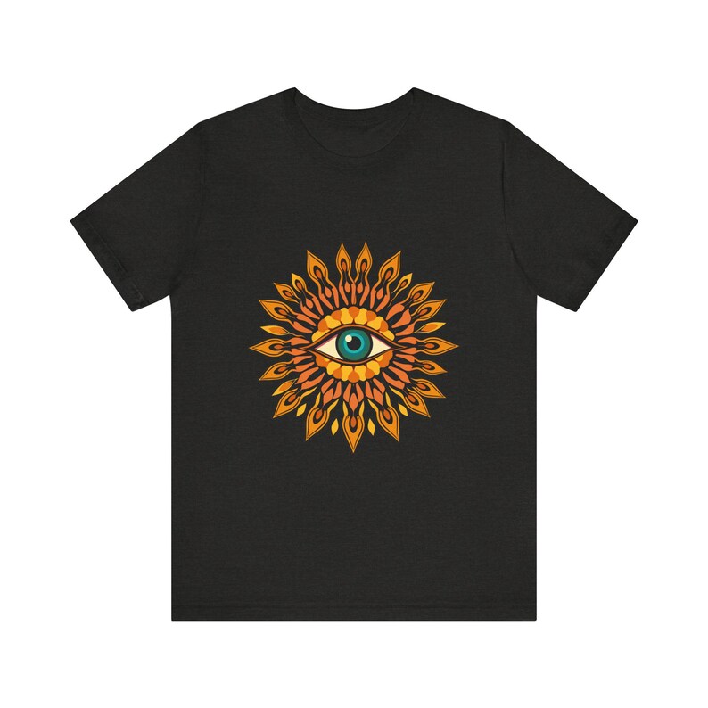Psychedelic Eye Surrounded By Psychedelic 70s Retro T-Shirt, Psychedelic 70s Tee, Groovy Hippie Gift image 7