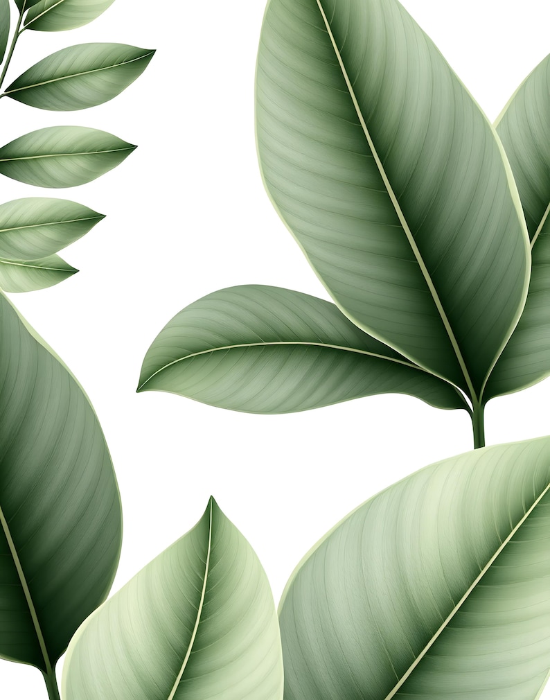 Sage Green Botanical Leaves Printable Wall Art, Digital Download, Instant Download Print Set image 3