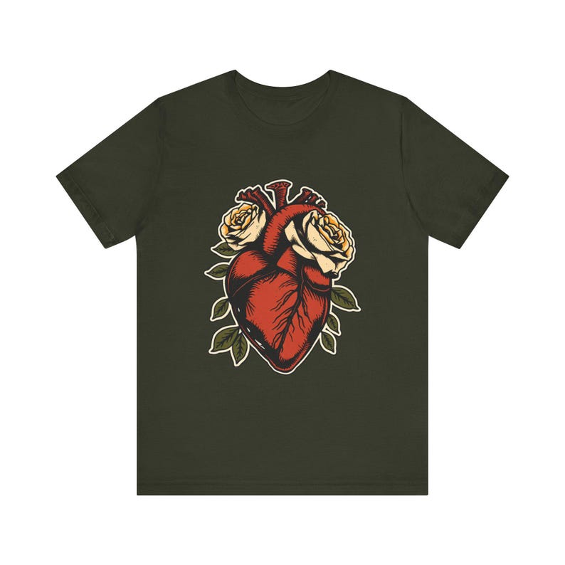 Anatomical Heart Wrapped Roses Edgy Grunge T-Shirt, Edgy Grunge Tee, Alt Streetwear Gift image 8