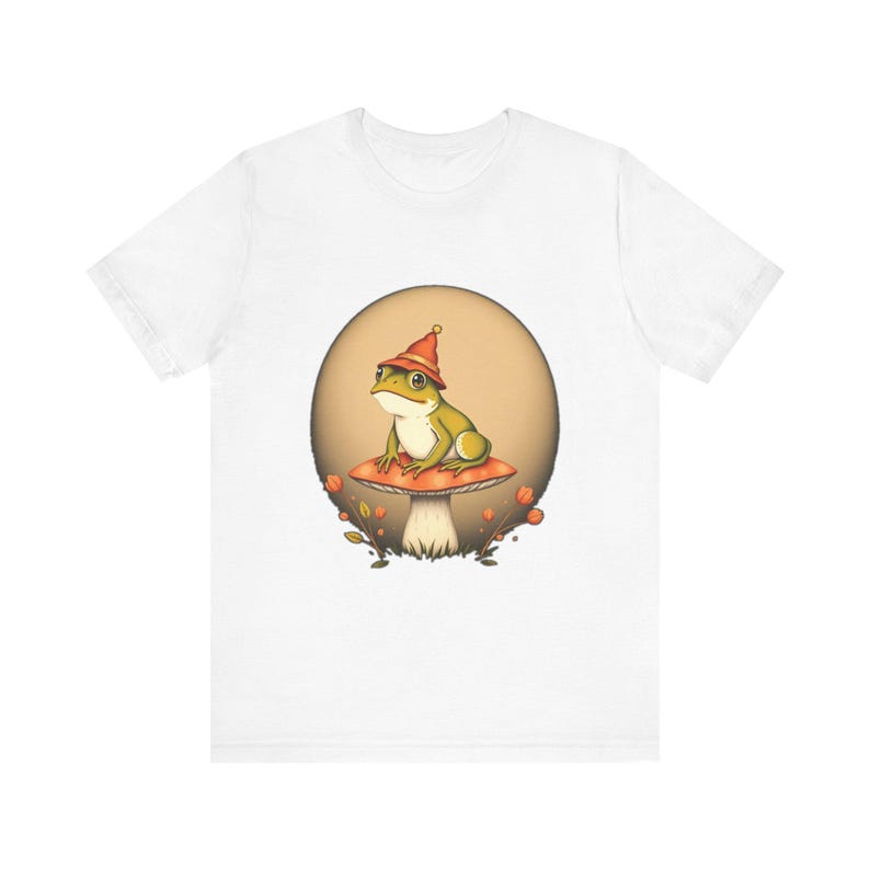 T-Shirt mit Frosch und Hut im Cottagecore-Stil, verspieltes Cottagecore-T-Shirt, Cottagecore-Geschenk Bild 1