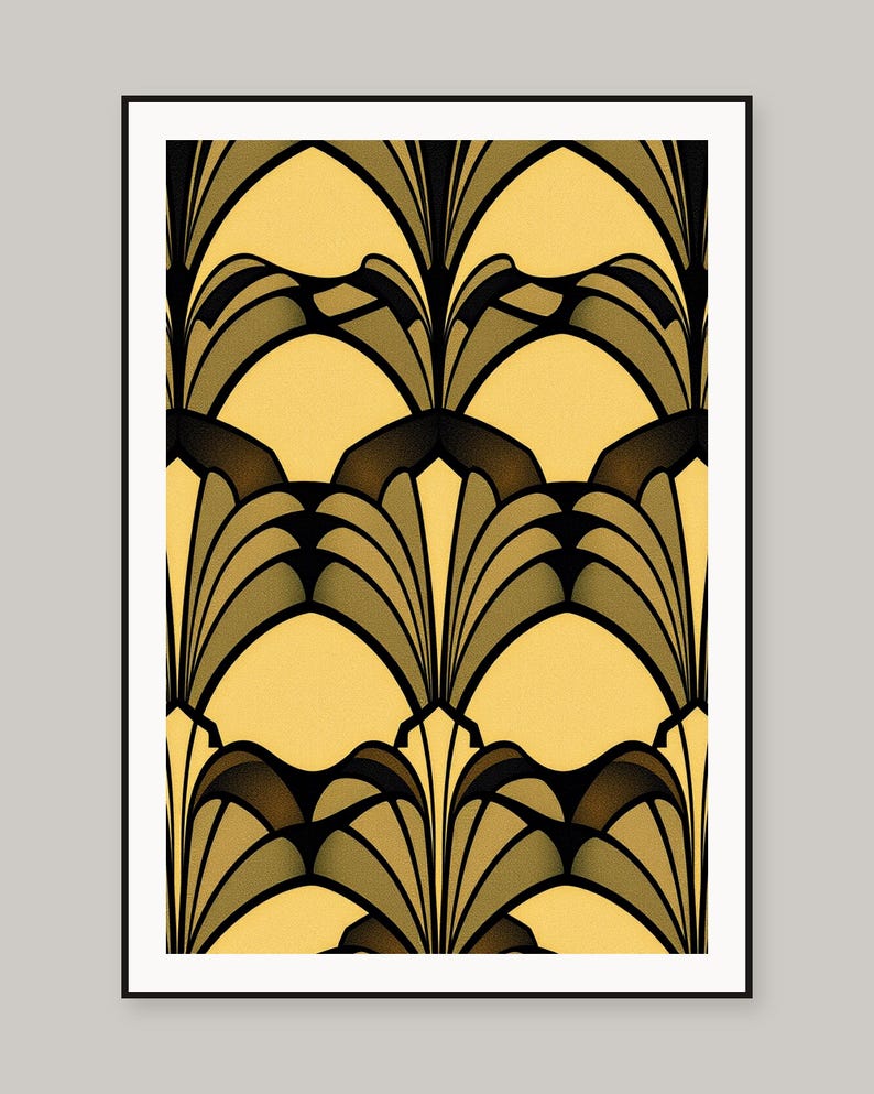 Art-déco-Wandbild mit geometrischem Muster zum Ausdrucken, digitaler Download, Sofort-Download-Druckset Bild 2
