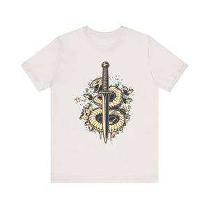 Orm lindad runt dolk Edgy Grunge T-shirt, Edgy Grunge Tee, Alt Streetwear-present bild 6