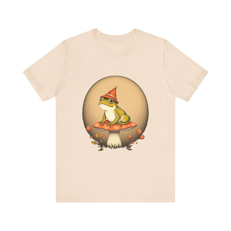 T-Shirt mit Frosch und Hut im Cottagecore-Stil, verspieltes Cottagecore-T-Shirt, Cottagecore-Geschenk Bild 5