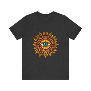 Psychedelic Eye Surrounded By Psychedelic 70s Retro T-Shirt, Psychedelic 70s Tee, Groovy Hippie Gift image 11