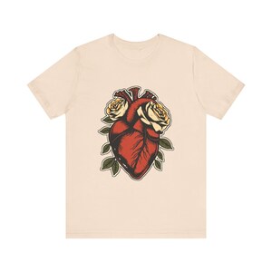 Anatomical Heart Wrapped Roses Edgy Grunge T-Shirt, Edgy Grunge Tee, Alt Streetwear Gift image 5