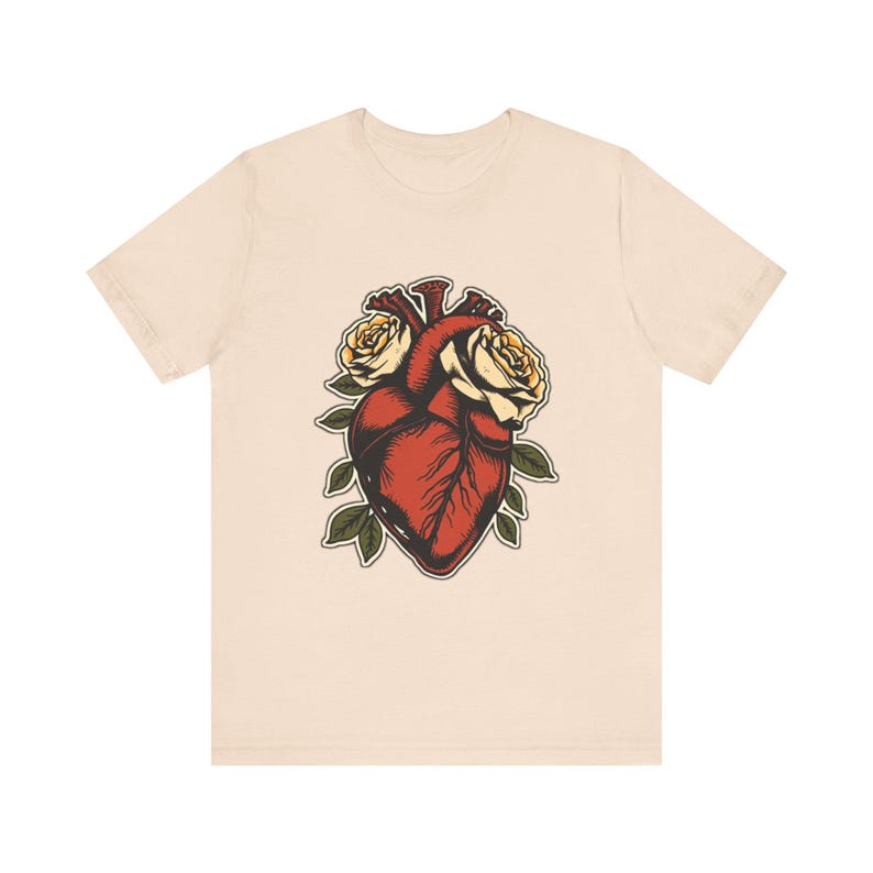 Anatomical Heart Wrapped Roses Edgy Grunge T-Shirt, Edgy Grunge Tee, Alt Streetwear Gift image 5