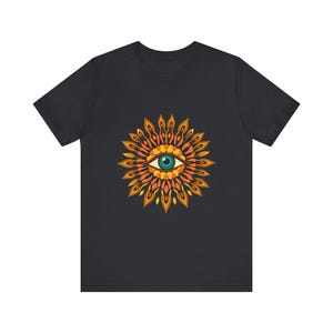 Psychedelic Eye Surrounded By Psychedelic 70s Retro T-Shirt, Psychedelic 70s Tee, Groovy Hippie Gift image 9