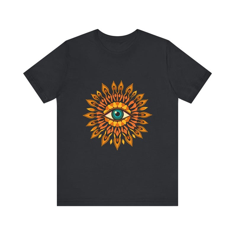 Psychedelic Eye Surrounded By Psychedelic 70s Retro T-Shirt, Psychedelic 70s Tee, Groovy Hippie Gift image 9