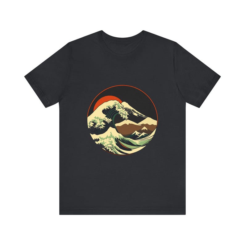 T-Shirt mit Motiv der Großen Welle (Ukiyo-e-Stil), japanisches Kunst-T-Shirt, Geschenkidee für japanische Kunst Bild 9