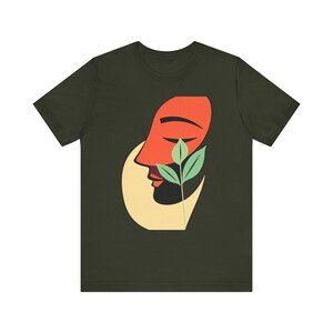 Abstract One Line Face Abstract Art T-Shirt, Abstract Art Tee, Modern Art Gift image 8