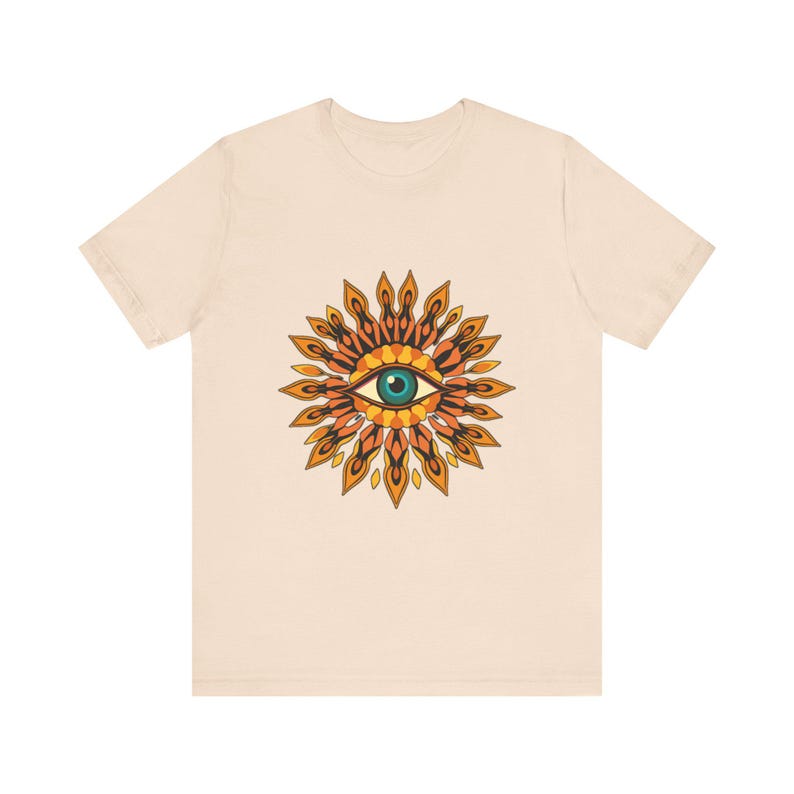 Psychedelic Eye Surrounded By Psychedelic 70s Retro T-Shirt, Psychedelic 70s Tee, Groovy Hippie Gift image 5