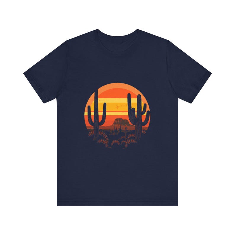 Retro Wüste Sonnenuntergang T-Shirt, Vintage Kaktus Südwesten T-Shirt, Natur Outdoor Abenteuer Geschenk Bild 12