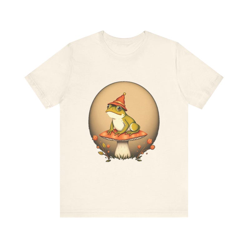 T-Shirt mit Frosch und Hut im Cottagecore-Stil, verspieltes Cottagecore-T-Shirt, Cottagecore-Geschenk Bild 4