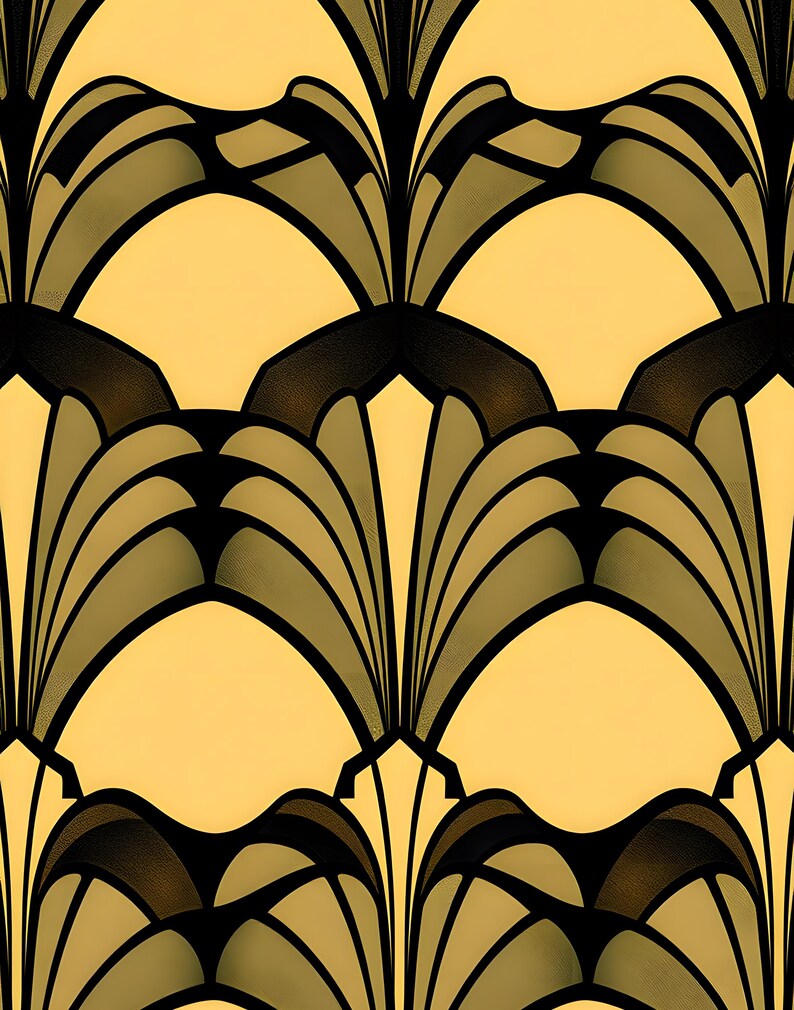 Art-déco-Wandbild mit geometrischem Muster zum Ausdrucken, digitaler Download, Sofort-Download-Druckset Bild 3