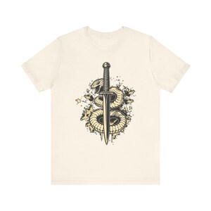 Orm lindad runt dolk Edgy Grunge T-shirt, Edgy Grunge Tee, Alt Streetwear-present bild 4