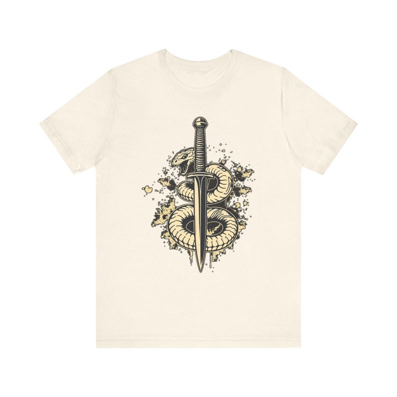 Orm lindad runt dolk Edgy Grunge T-shirt, Edgy Grunge Tee, Alt Streetwear-present bild 4