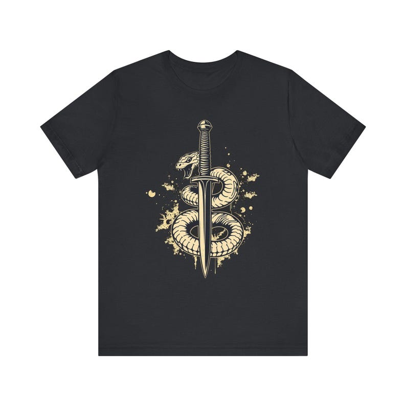 Orm lindad runt dolk Edgy Grunge T-shirt, Edgy Grunge Tee, Alt Streetwear-present bild 9