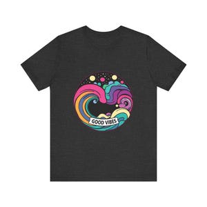 Groovy Rainbow Waves Rolling Psychedelic 70s Retro T-Shirt, Psychedelic 70s Tee, Groovy Hippie Gift image 11