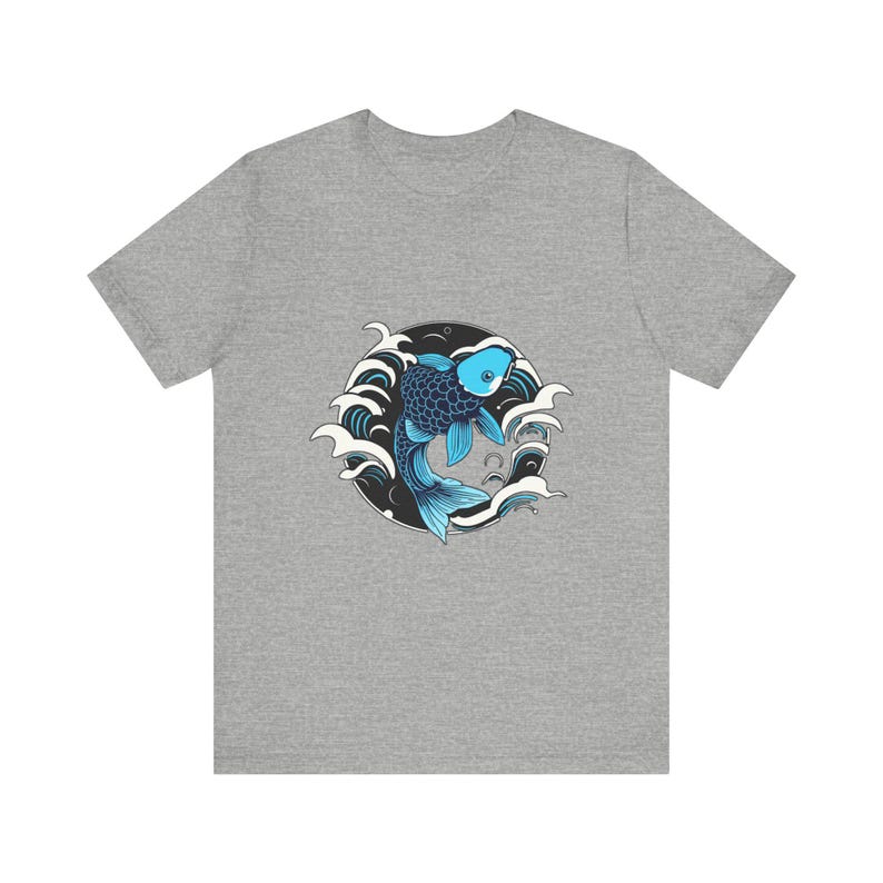 T-Shirt mit Koi-Karpfen inmitten japanischer Ukiyo-e-Malerei, japanisches Kunst-T-Shirt, Geschenkidee für japanische Kunst Bild 10