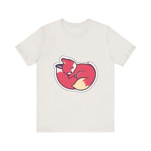 Niedliches T-Shirt mit schlafendem Fuchs im zusammengerollten Zustand, Geschenk für Tierliebhaber Bild 6