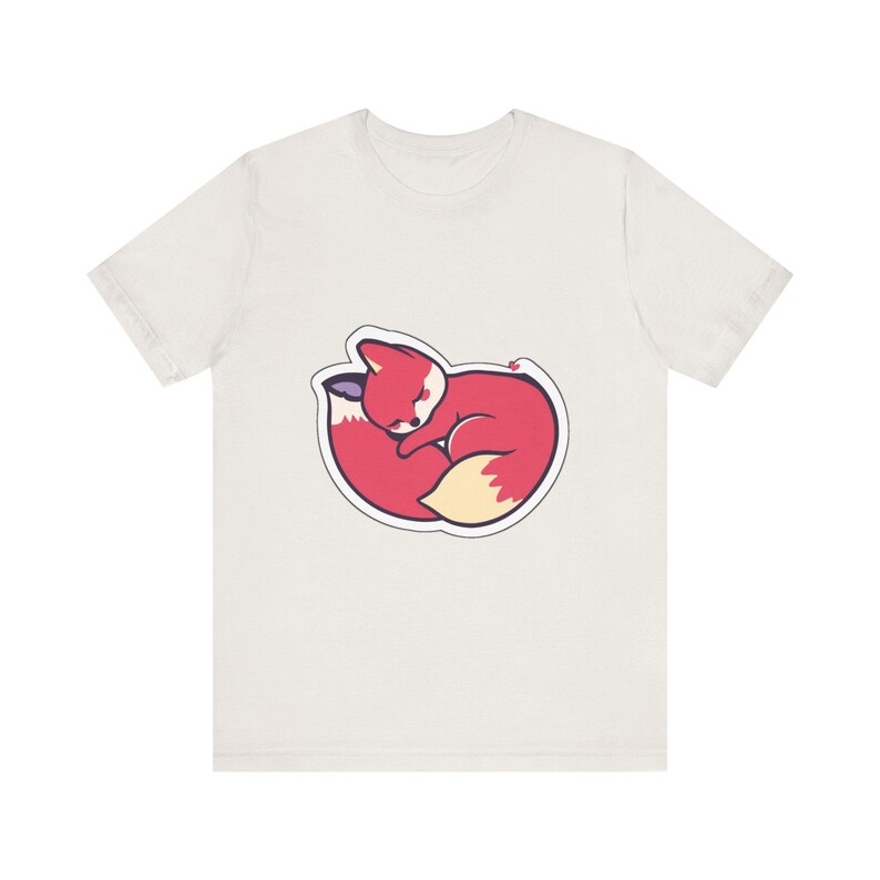 Niedliches T-Shirt mit schlafendem Fuchs im zusammengerollten Zustand, Geschenk für Tierliebhaber Bild 6