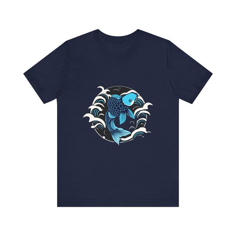 T-Shirt mit Koi-Karpfen inmitten japanischer Ukiyo-e-Malerei, japanisches Kunst-T-Shirt, Geschenkidee für japanische Kunst Bild 12