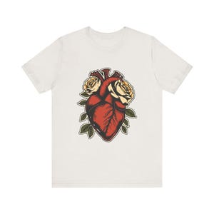 Anatomical Heart Wrapped Roses Edgy Grunge T-Shirt, Edgy Grunge Tee, Alt Streetwear Gift image 6