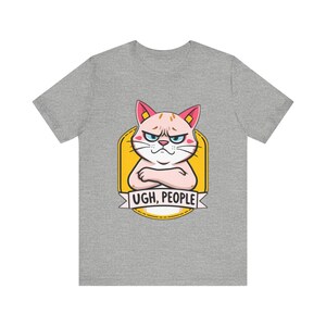 Lustiges T-Shirt mit mürrischer Cartoon-Katze, witziges Geschenk Bild 10