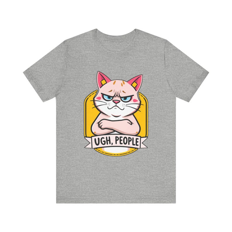 Lustiges T-Shirt mit mürrischer Cartoon-Katze, witziges Geschenk Bild 10