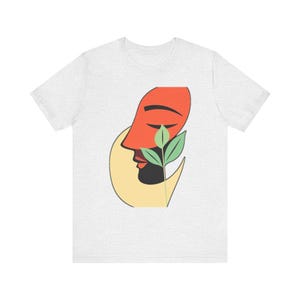 Abstract One Line Face Abstract Art T-Shirt, Abstract Art Tee, Modern Art Gift image 2