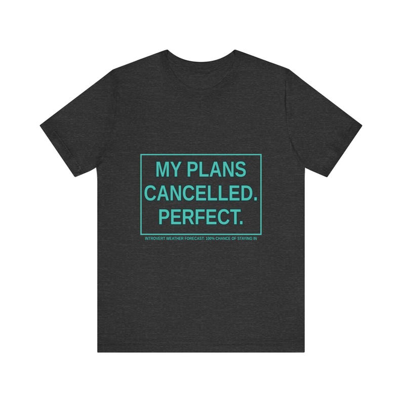 Rolig introvert t-shirt: Mina planer inställda, antisocial humor t-shirt bild 11