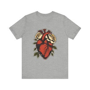 Anatomical Heart Wrapped Roses Edgy Grunge T-Shirt, Edgy Grunge Tee, Alt Streetwear Gift image 10