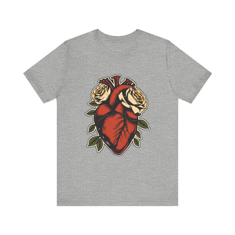 Anatomical Heart Wrapped Roses Edgy Grunge T-Shirt, Edgy Grunge Tee, Alt Streetwear Gift image 10