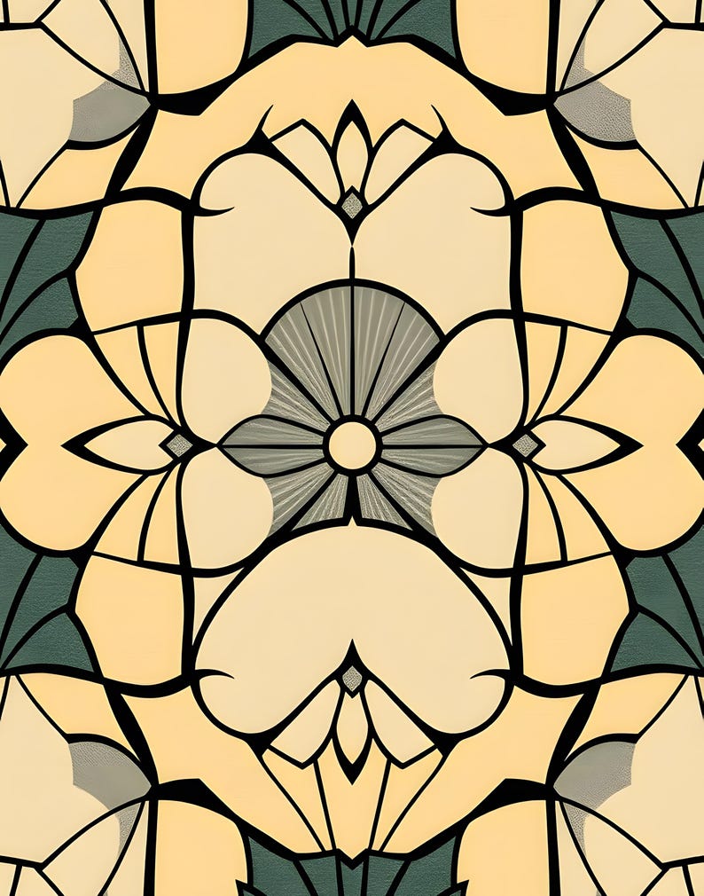 Art Deco Geometric Pattern Printable Wall Art, Digital Download, Instant Download Print Set image 3