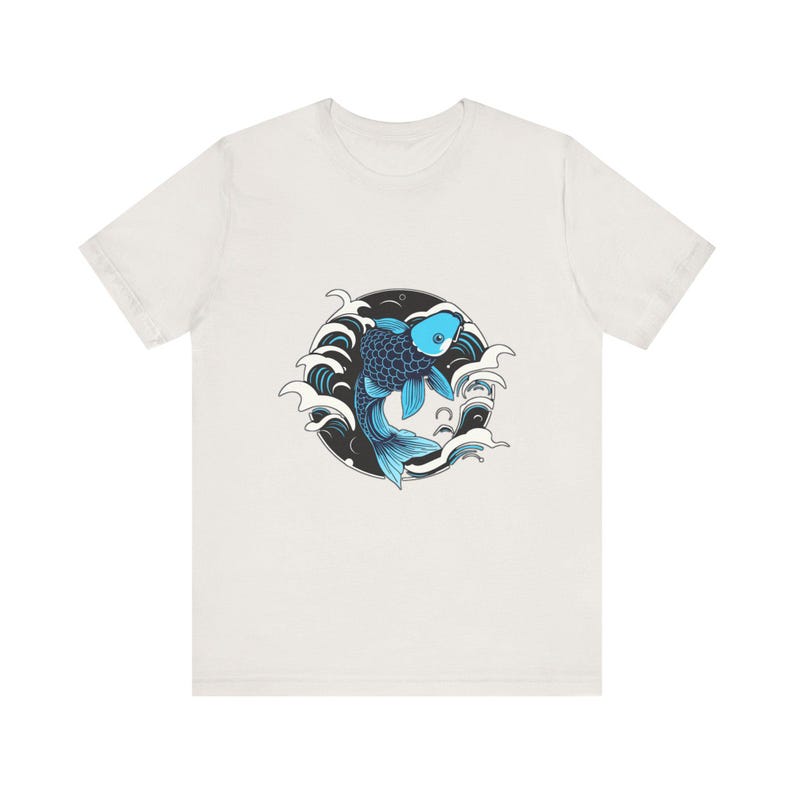 T-Shirt mit Koi-Karpfen inmitten japanischer Ukiyo-e-Malerei, japanisches Kunst-T-Shirt, Geschenkidee für japanische Kunst Bild 6