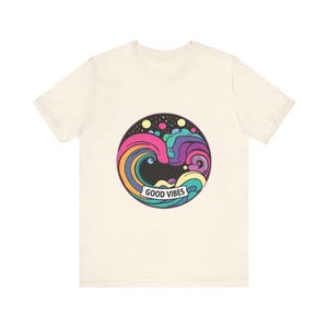Groovy Rainbow Waves Rolling Psychedelic 70s Retro T-Shirt, Psychedelic 70s Tee, Groovy Hippie Gift image 4