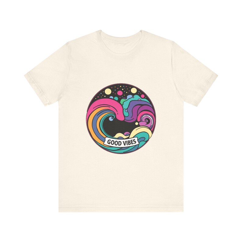 Groovy Rainbow Waves Rolling Psychedelic 70s Retro T-Shirt, Psychedelic 70s Tee, Groovy Hippie Gift image 4