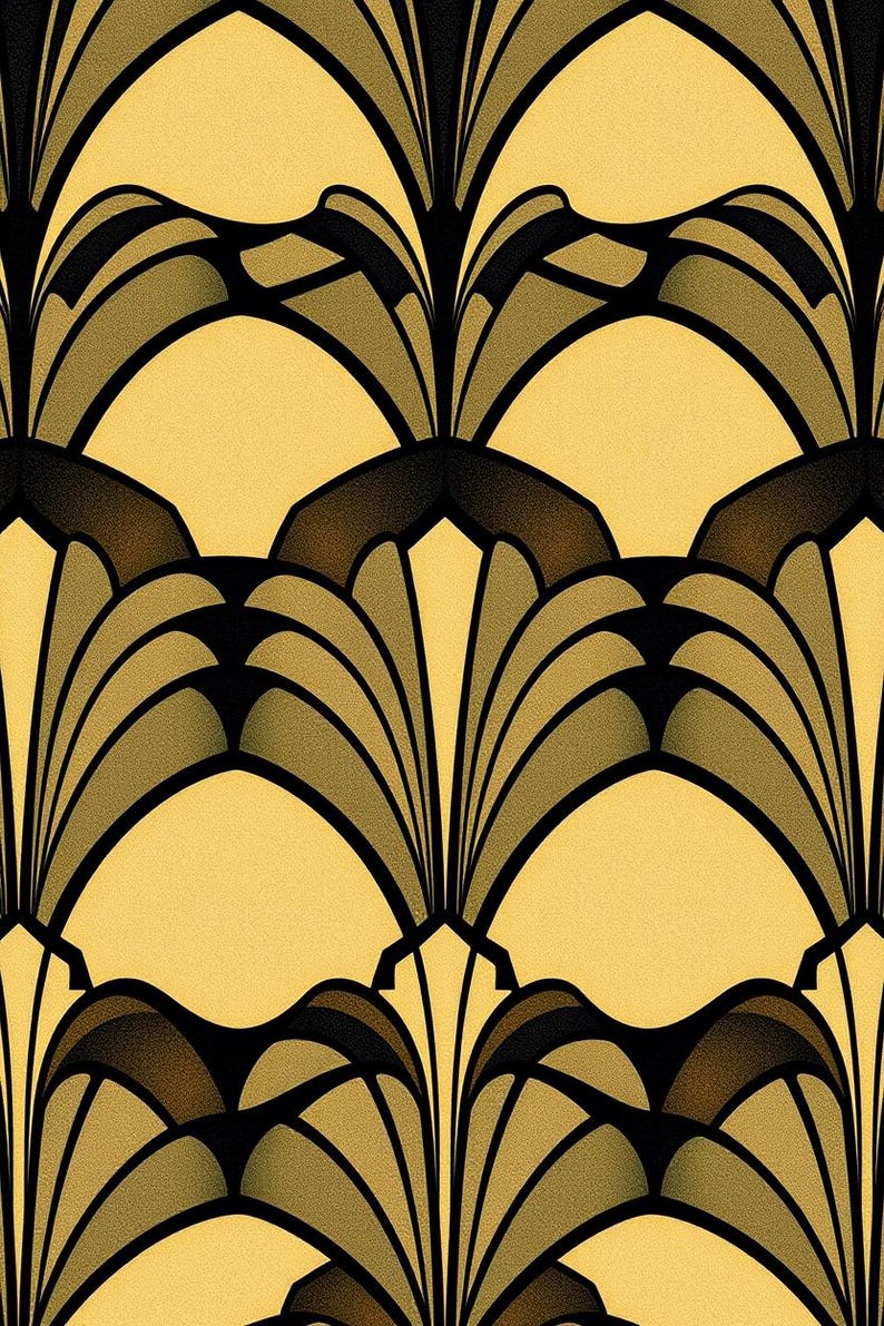 Art-déco-Wandbild mit geometrischem Muster zum Ausdrucken, digitaler Download, Sofort-Download-Druckset Bild 1